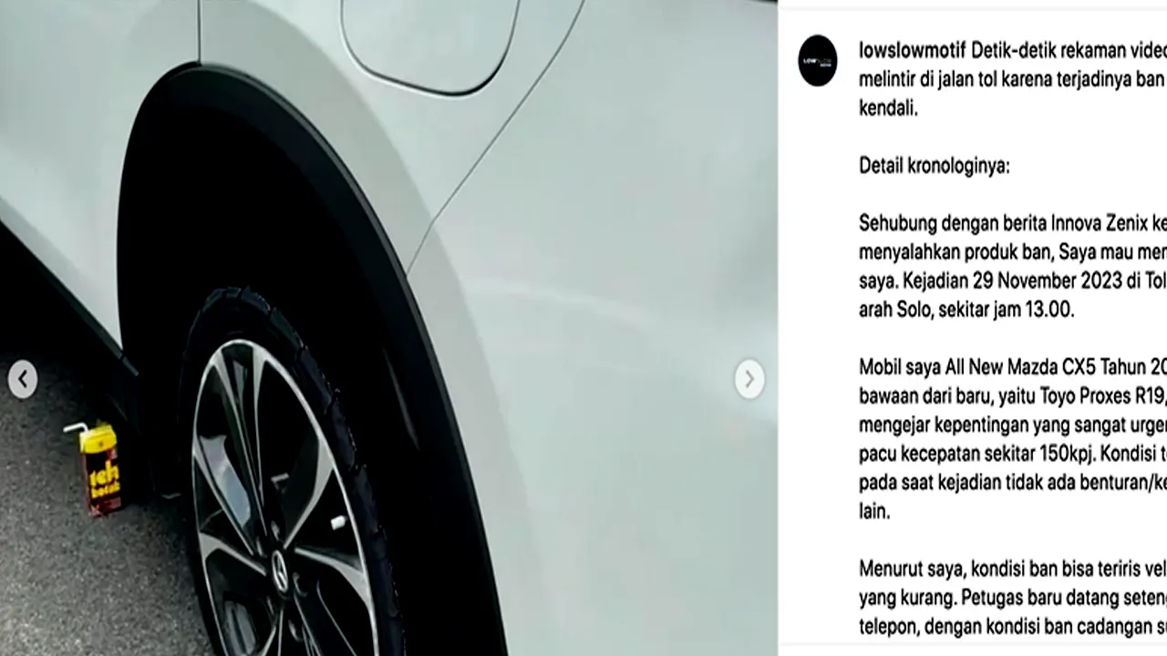 Setelah Innova Zenix Sekarang Mazda CX-5 Alami Pecah Ban