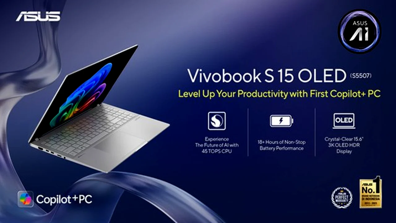 Asus Buka Pemesanan Laptop Copilot+ PC Asus Vivobook S 15 OLED